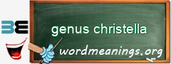 WordMeaning blackboard for genus christella